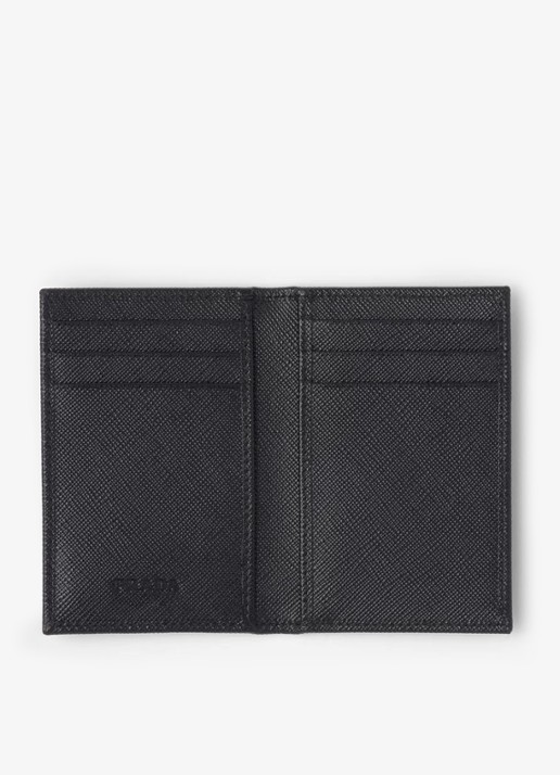 Prada Pasjeshouder van leer - voorkant 3 zwart