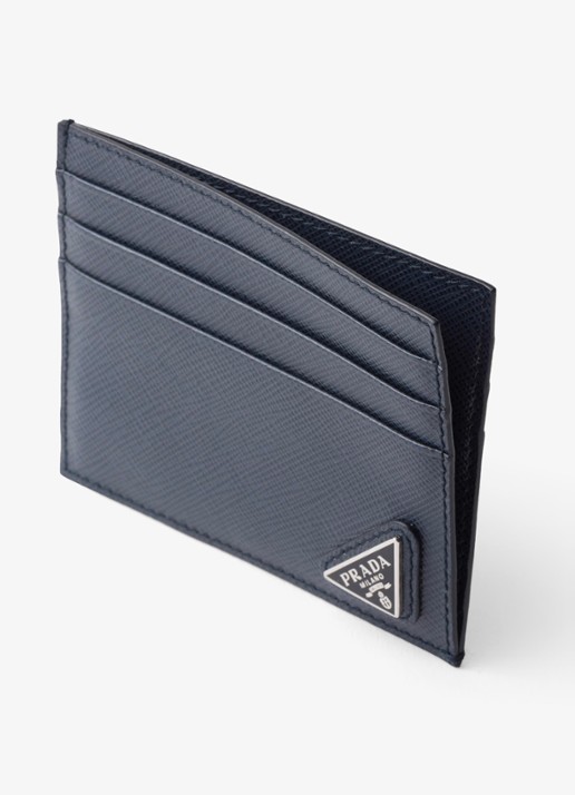 Prada Pasjeshouder van leer - voorkant 4 donkerblauw