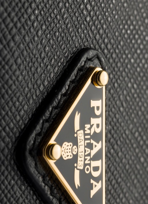 Prada Pasjeshouder van leer - detail diepzwart