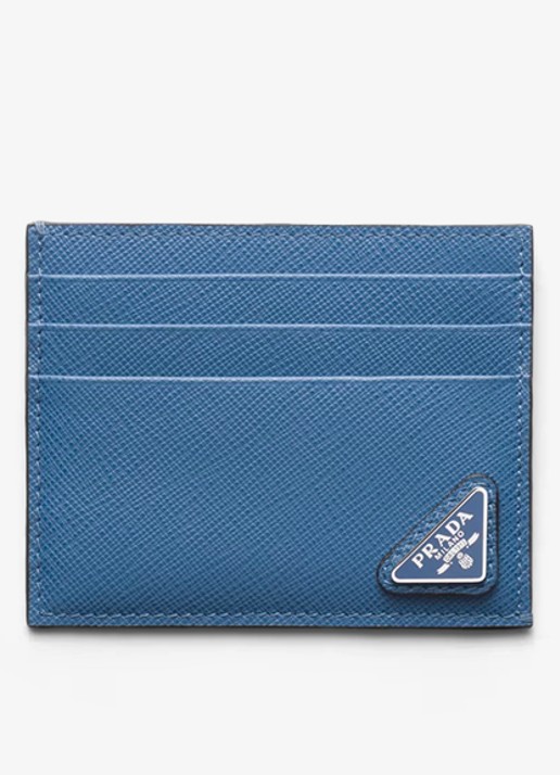 Prada Pasjeshouder van leer - voorkant 2 blauw