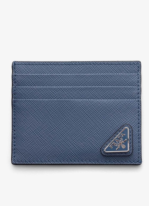 Prada Pasjeshouder van leer - voorkant blauw