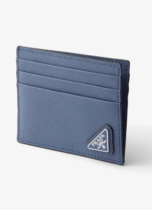 Prada Pasjeshouder van leer - voorkant 2 blauw