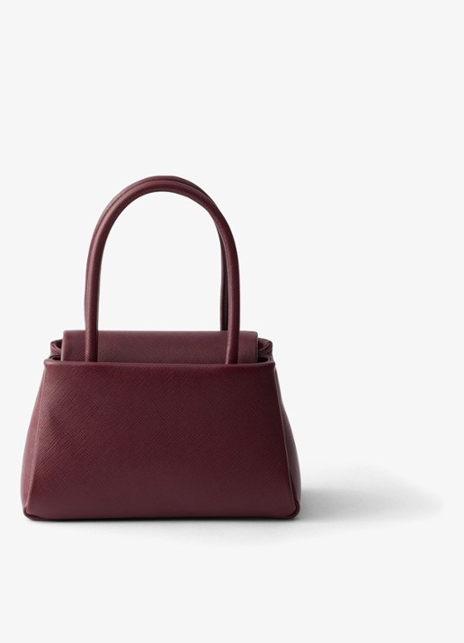 Prada Passage Saffiano Mini handtas van leer - achterkant 6 bordeauxrood
