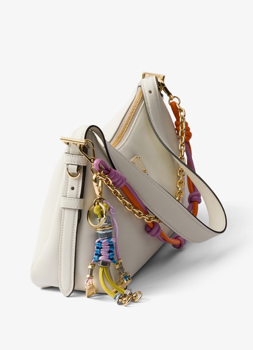 Prada Pop Strings tasbedel met leren details - voorkant 3 oranje