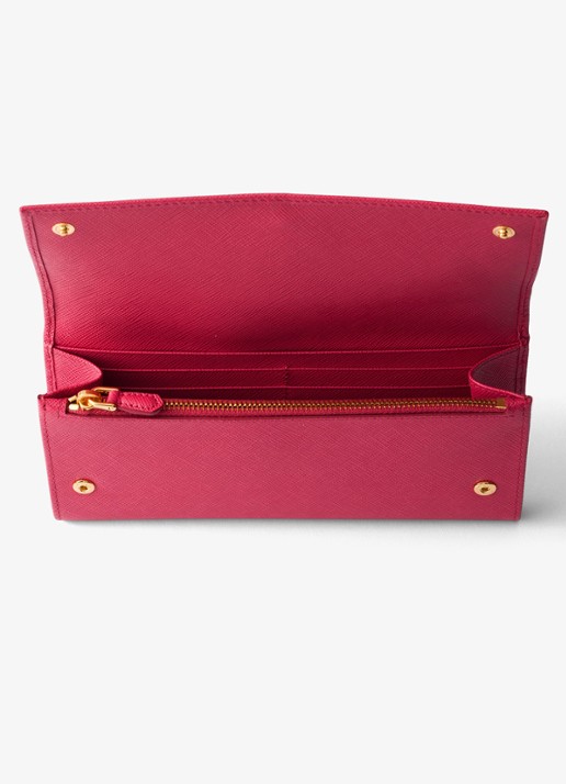 Prada Portemonnee van kalfsleer met afneembare schouderriem - detail 2 oudroze