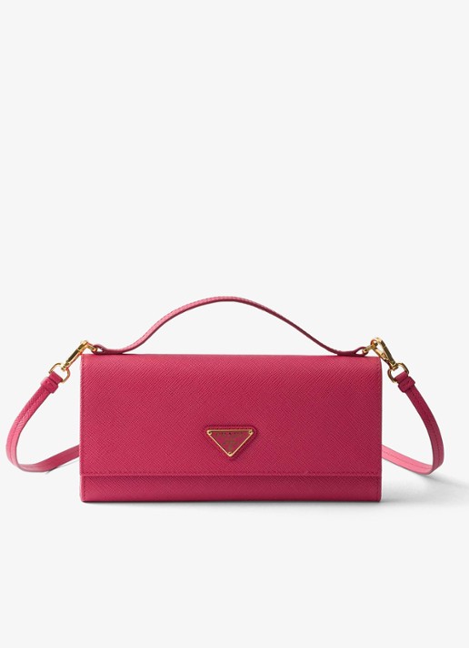 Prada Portemonnee van kalfsleer met afneembare schouderriem