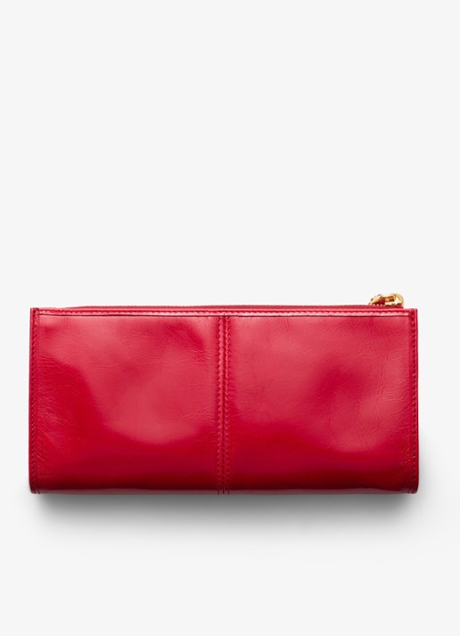 Prada Portemonnee van kalfsleer met logo - achterkant rood