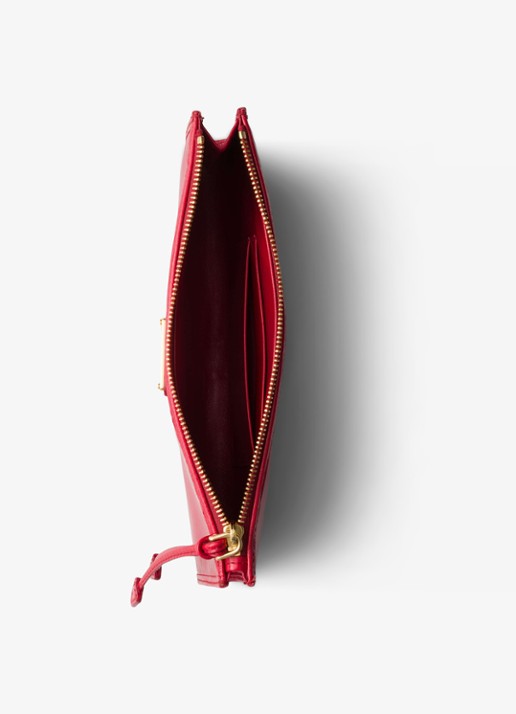 Prada Portemonnee van kalfsleer met logo - voorkant 3 rood