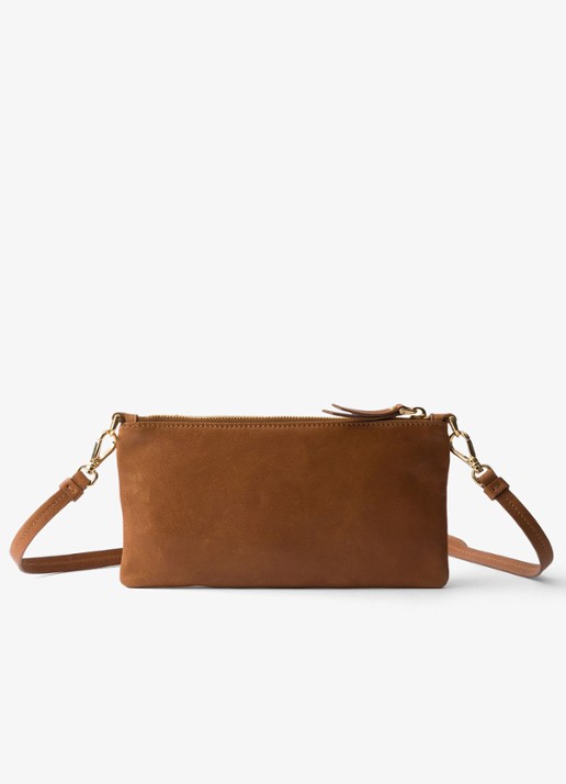 Prada Portemonnee van lamsleer met afneembare schouderriem - achterkant 6 bruin