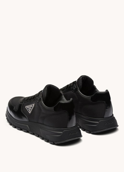 Prada Prax 01 Re-Nylon sneakers met leren details en logo - detail 4 zwart