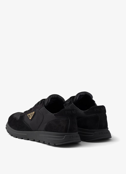 Prada Prax 2.0 Re-Nylon sneaker met suède details - achterkant 5 zwart