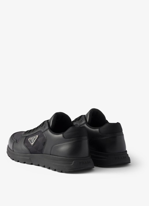 Prada Prax 2.0 Re-Nylon sneaker van kalfsleer - achterkant 6 zwart