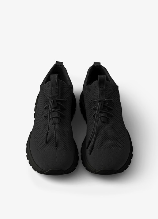 Prada Prax sneaker met gebreid bovenwerk - detail 4 zwart