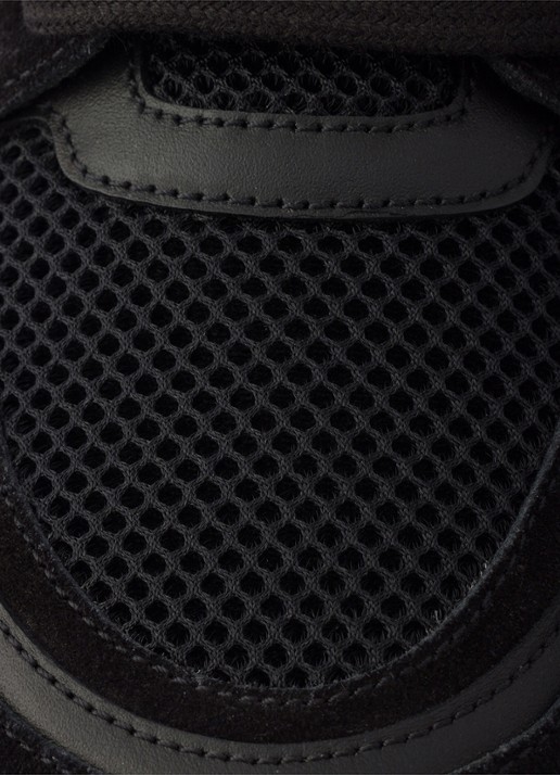Prada Prax sneaker van leer met mesh details - detail 3 zwart