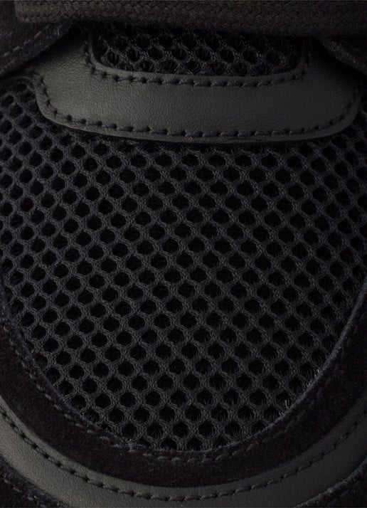 Prada Prax sneaker van leer met mesh details - detail 4 zwart