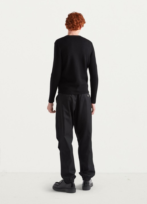 Prada Pullover van wol met borstzak - detail 4 zwart