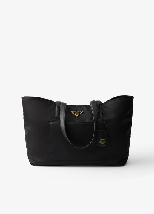 Prada Re-Edition 1978 Re-Nylon Medium shopper met leren details