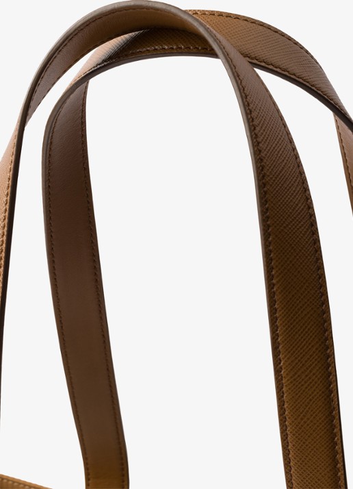 Prada Re-Edition 1978 Re-Nylon Medium shopper met leren details - detail 3 camel