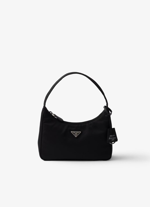 Prada Re-Edition 2000 Re-Nylon Mini schoudertas met logo - voorkant zwart