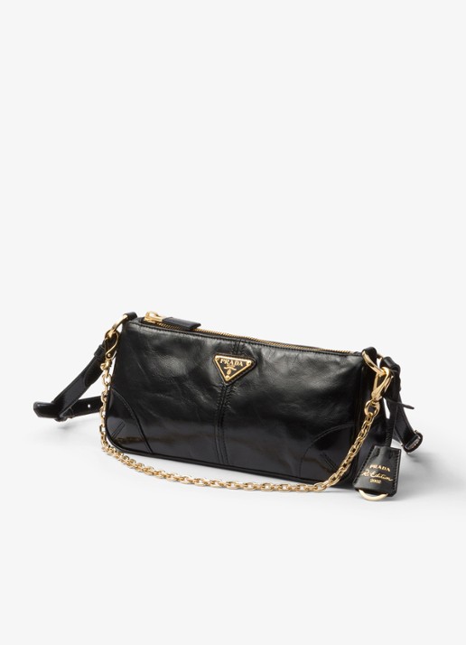 Prada Re-Edition 2002 Medium schoudertas van kalfsleer - voorkant 2 zwart