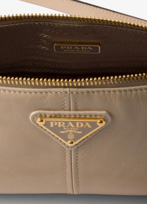 Prada Re-Edition 2002 Medium schoudertas van kalfsleer - detail 3 beige