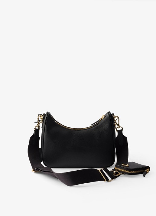 Prada Re-Edition 2005 crossbodytas van kalfsleer - achterkant zwart