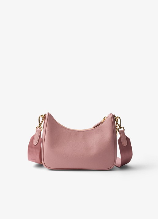 Prada Re-Edition 2005 crossbodytas van kalfsleer - achterkant 5 lichtroze