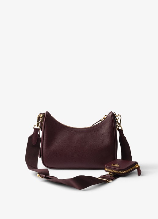 Prada Re-Edition 2005 crossbodytas van kalfsleer - achterkant 7 bordeauxrood