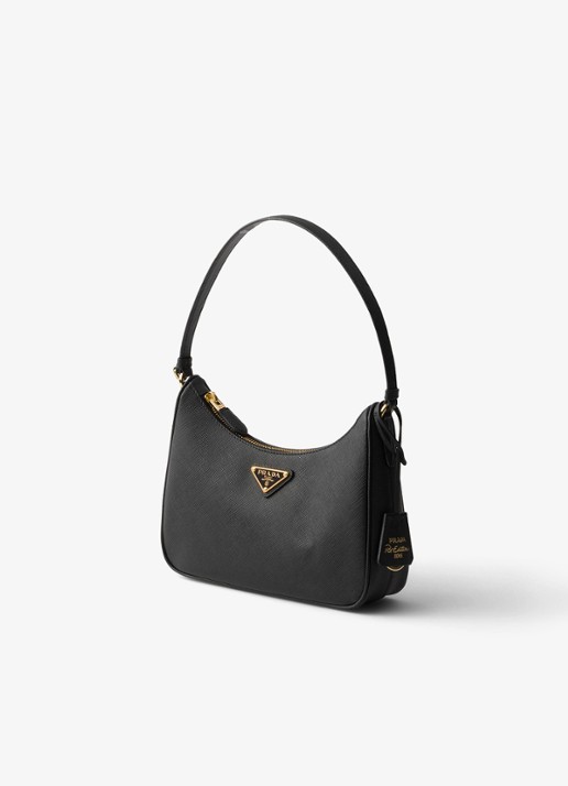 Prada Re-Edition 2005 Mini schoudertas van kalfsleer - voorkant 2 zwart