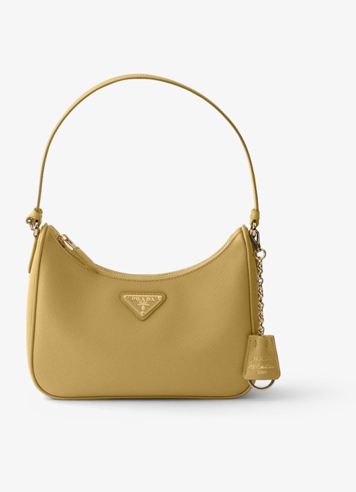 Prada Re-Edition 2005 Mini schoudertas van kalfsleer - voorkant geel