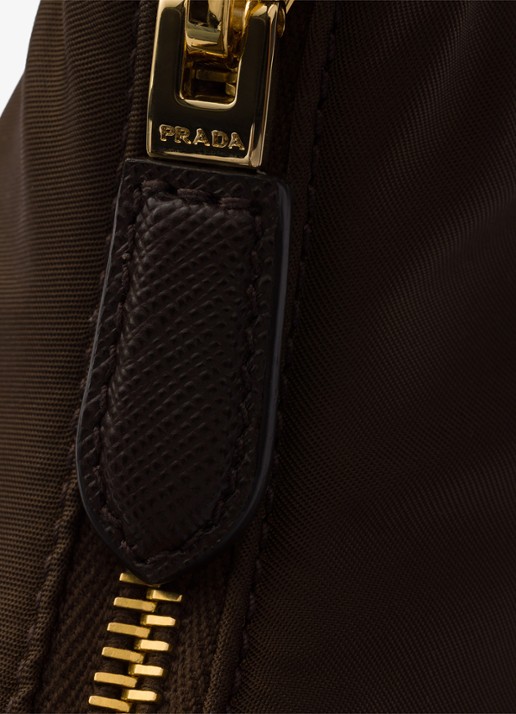 Prada Re-Edition 2005 Re-Nylon Mini schoudertas met leren details - detail 6 donkerbruin