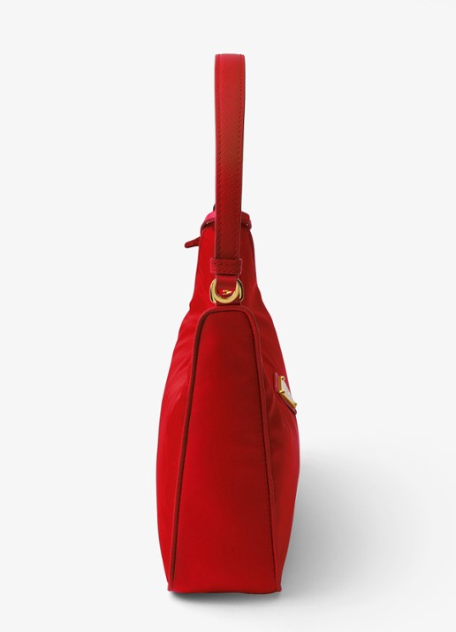 Prada Re-Edition 2005 Re-Nylon Mini schoudertas met leren details - detail 4 rood