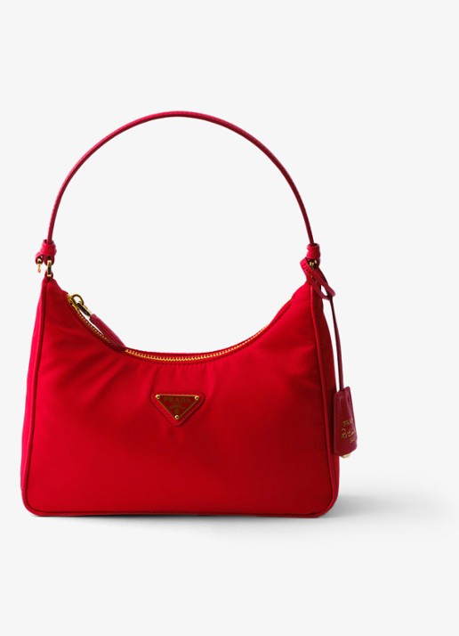 Prada Re-Edition 2005 Re-Nylon Mini schoudertas met leren details - voorkant 2 rood