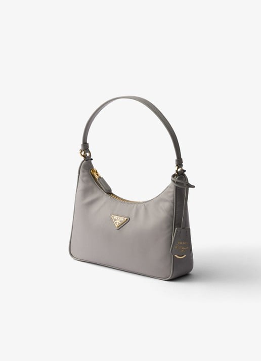 Prada Re-Edition 2005 Re-Nylon Mini schoudertas met leren details - voorkant 6 grijs