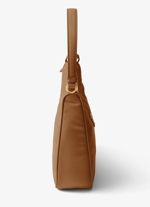 Prada Re-Edition 2005 Re-Nylon Mini schoudertas met leren details - detail 4 camel