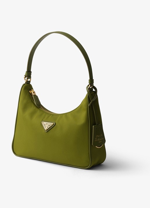 Prada Re-Edition 2005 Re-Nylon Mini schoudertas met leren details - voorkant 6 groen