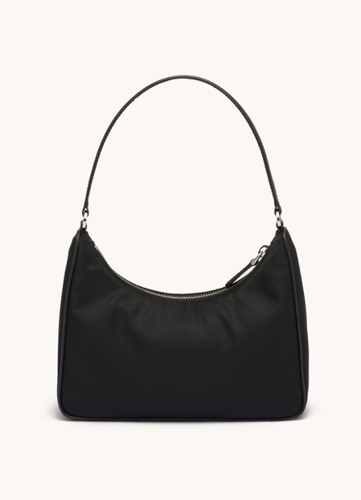 Prada Re-Edition 2005 Re-Nylon schoudertas met leren details - detail 6 zwart
