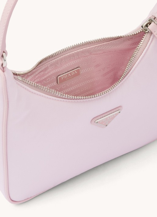 Prada Re-Edition 2005 Re-Nylon schoudertas met leren details - detail 2 roze