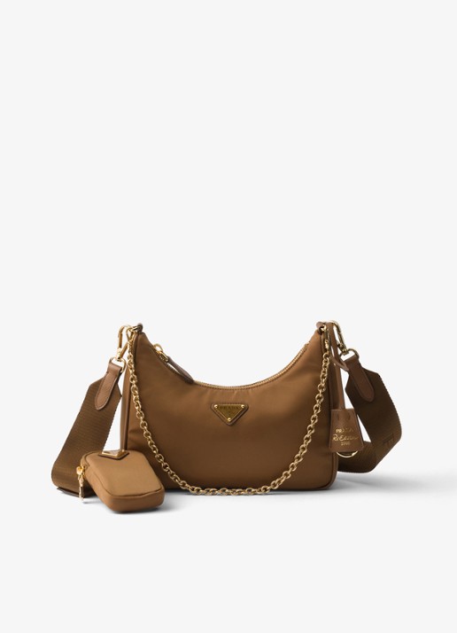 Prada Re-Edition 2005 Re-Nylon schoudertas met leren details