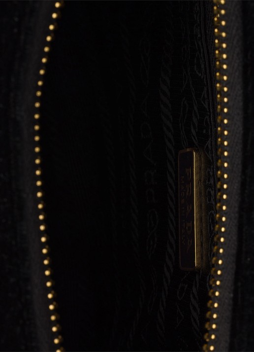 Prada Re-Edition 2005 schoudertas van fluweel met leren details - detail 4 zwart