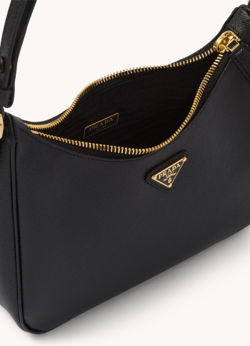Prada Re-Edition Mini schoudertas van kalfsleer - detail 7 zwart