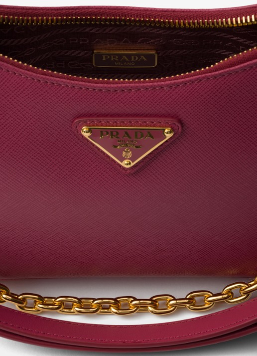 Prada Re-Edition Mini schoudertas van kalfsleer - detail 5 cranberryrood
