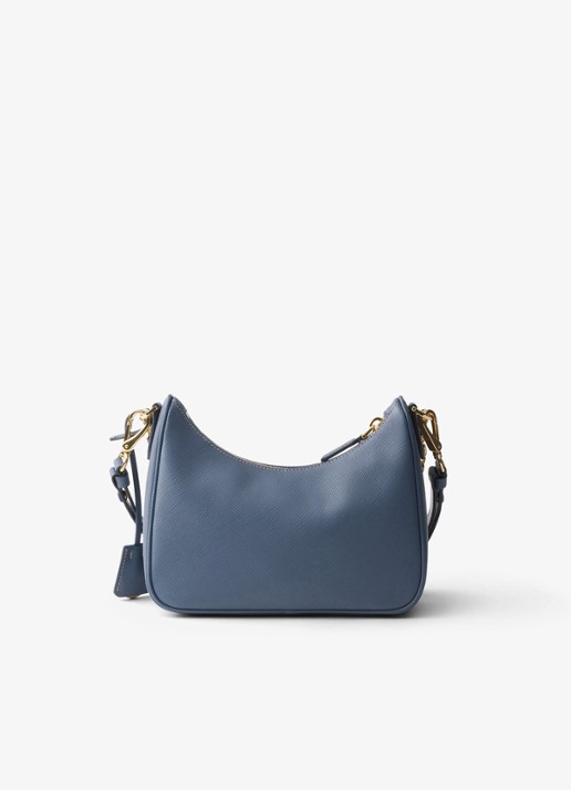 Prada Re-Edition Mini schoudertas van kalfsleer - achterkant 6 staalblauw