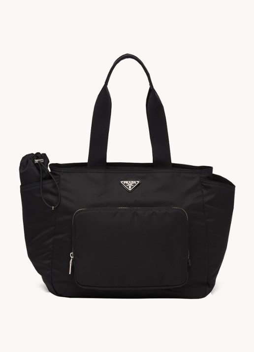 Prada Re-Nylon Baby schoudertas met afneembare schouderriem - voorkant 2 zwart