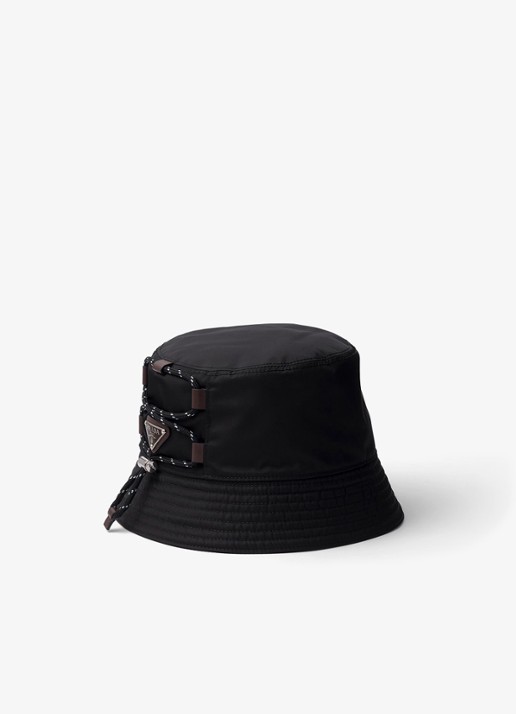 Prada Re-Nylon bucket hoed met leren details