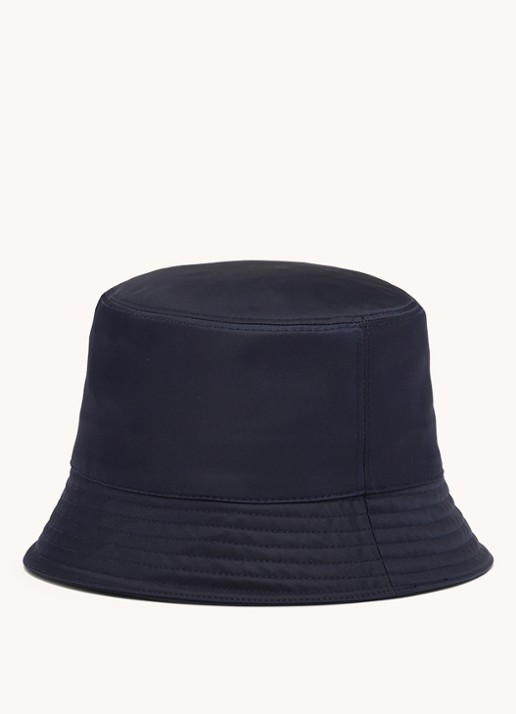 Prada Re-Nylon bucket hoed met logo - achterkant 3 donkerblauw