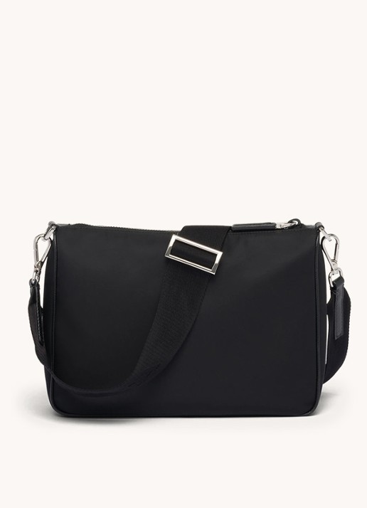 Prada Re-Nylon crossbodytas met leren details - detail 4 zwart