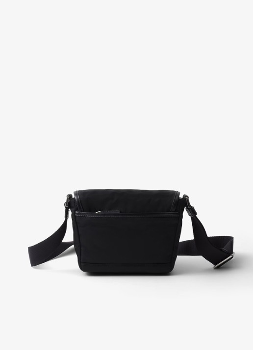 Prada Re-Nylon crossbodytas met leren details - achterkant 5 zwart