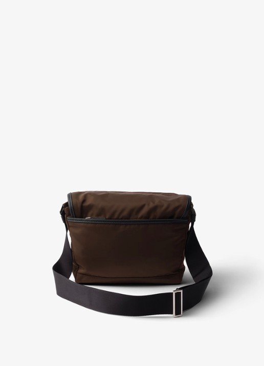 Prada Re-Nylon crossbodytas met leren details - achterkant 3 bruin