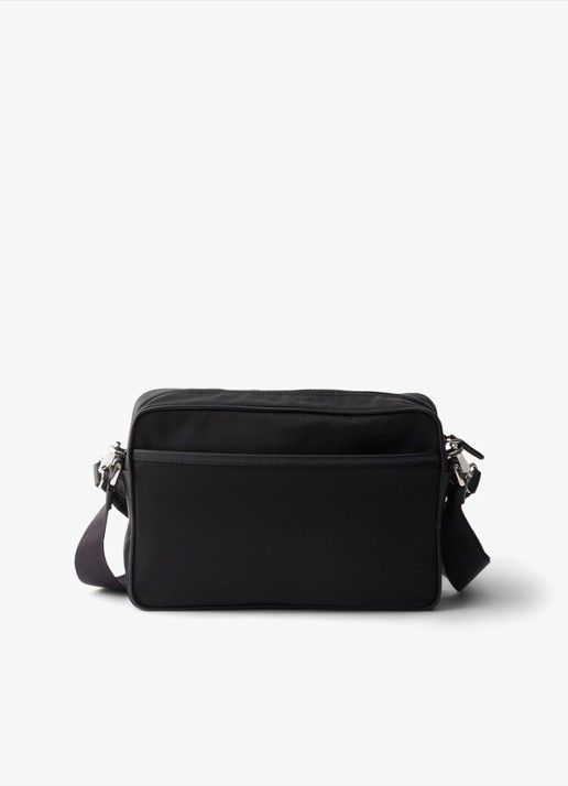 Prada Re-Nylon crossbodytas met leren details - achterkant zwart